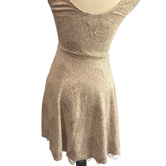 Free People Rock Princess Jacquard Fit and Flare Mini Dress Sz XS Womens Cream T - Picture 13 of 16